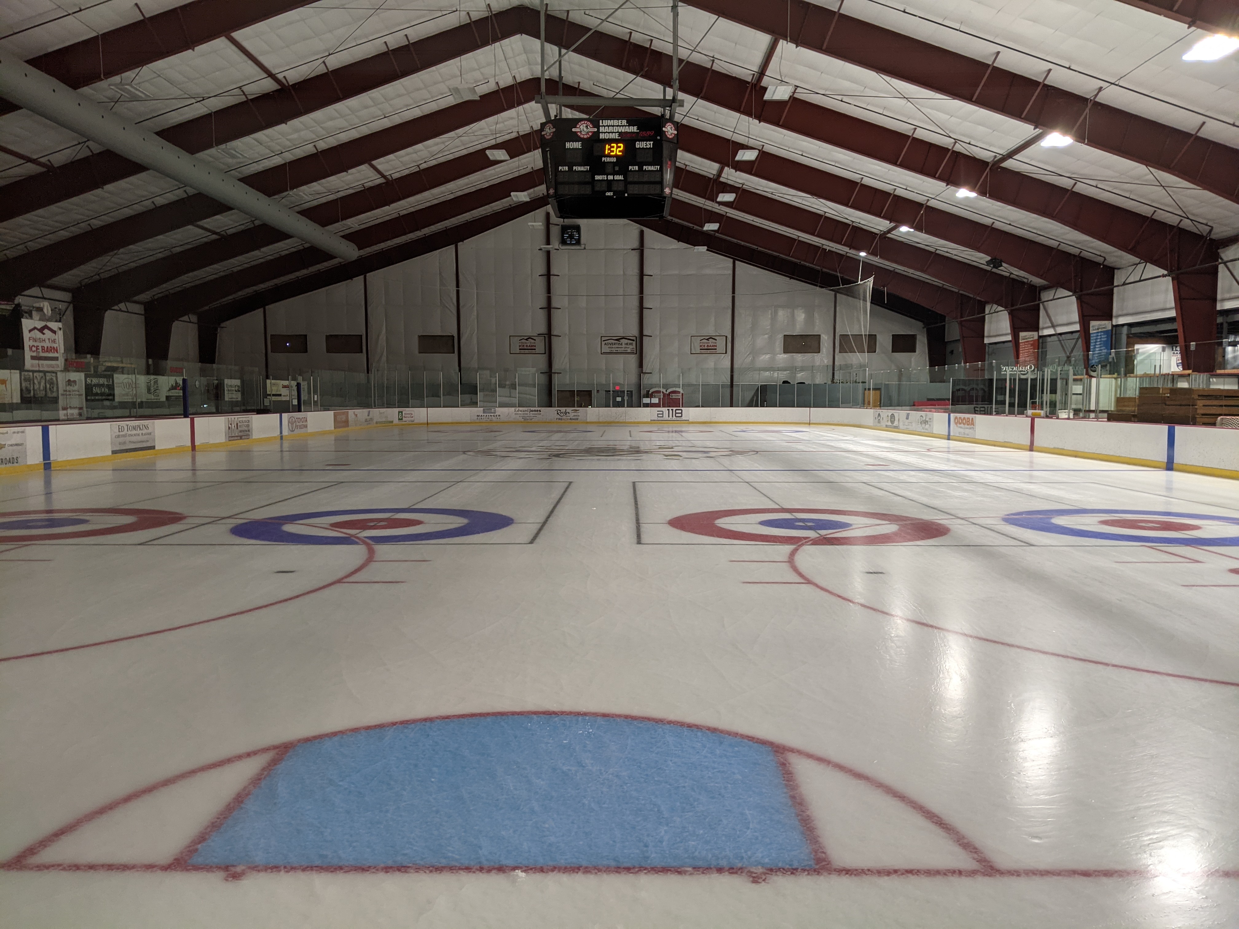 Sheets painted at newly insulated Ressler Ice Rink